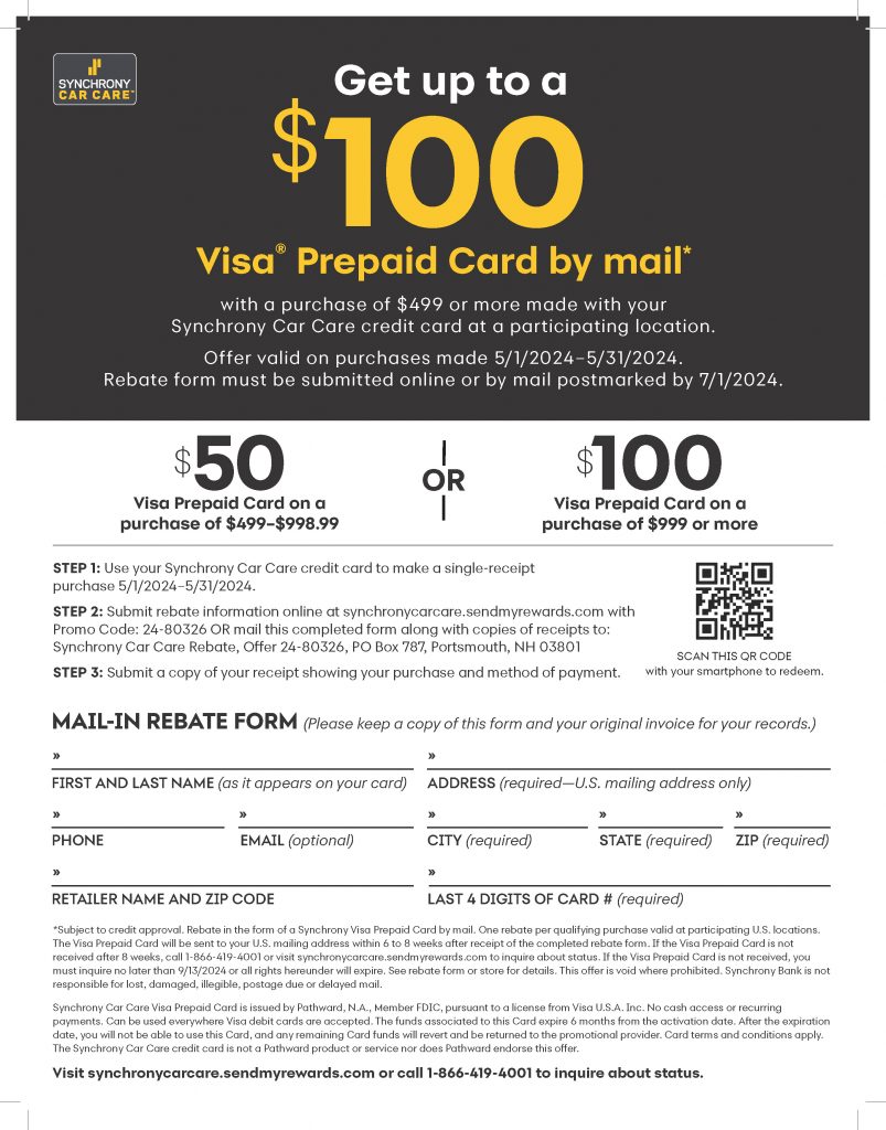 Synchrony Rebate MayJune 2024 CarX